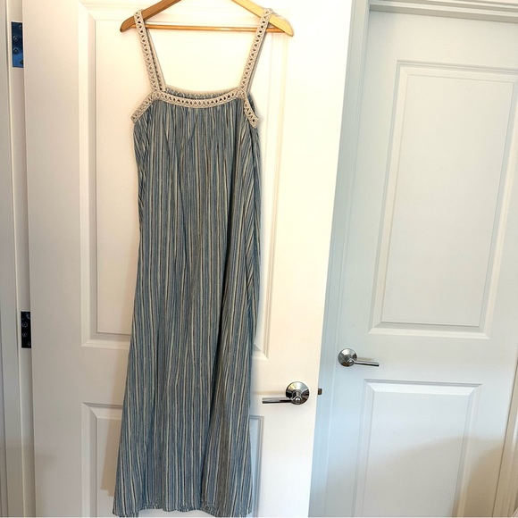 Linen Blend Macrame Strap Maxi Sundress - Picture 6 of 6